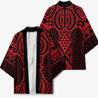 Whero Maori Ta Moko Poutama Art Kimono - Aussie Hoodie