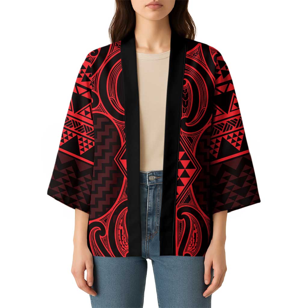 Whero Maori Ta Moko Poutama Art Kimono - Aussie Hoodie
