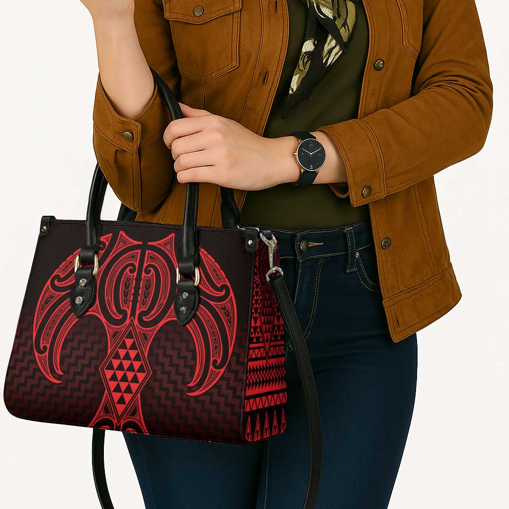 Whero Maori Ta Moko Poutama Art Leather Bag - Aussie Hoodie