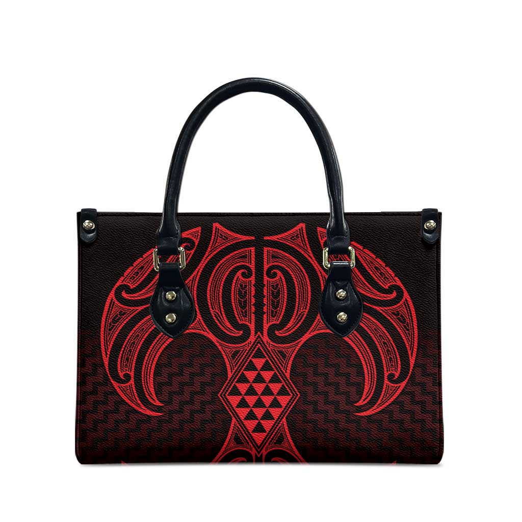 Whero Maori Ta Moko Poutama Art Leather Bag - Aussie Hoodie