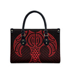 Whero Maori Ta Moko Poutama Art Leather Bag - Aussie Hoodie