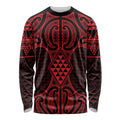 Whero Maori Ta Moko Poutama Art Long Sleeve Shirt