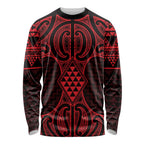 Whero Maori Ta Moko Poutama Art Long Sleeve Shirt