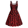 Whero Maori Ta Moko Poutama Art Midi Dress - Aussie Hoodie