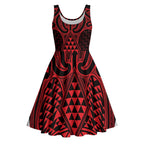 Whero Maori Ta Moko Poutama Art Midi Dress - Aussie Hoodie