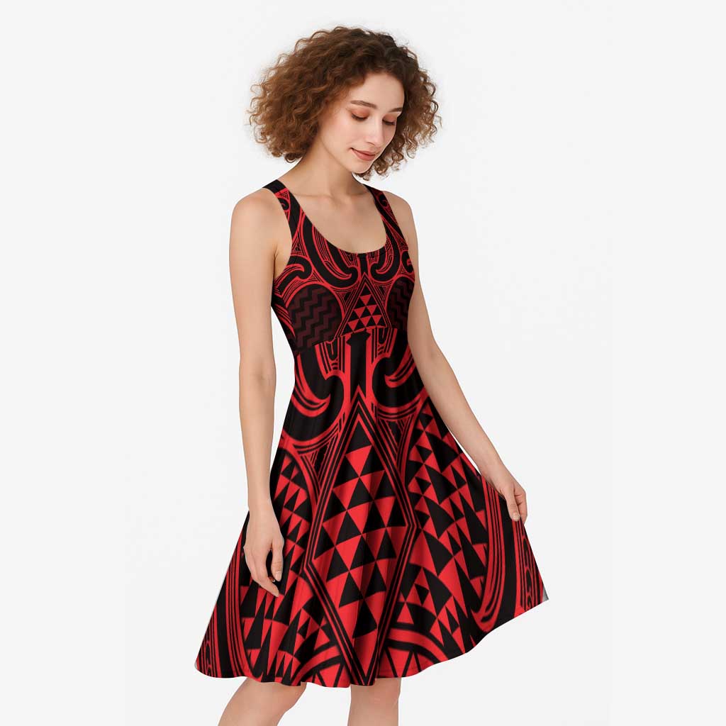 Whero Maori Ta Moko Poutama Art Midi Dress - Aussie Hoodie