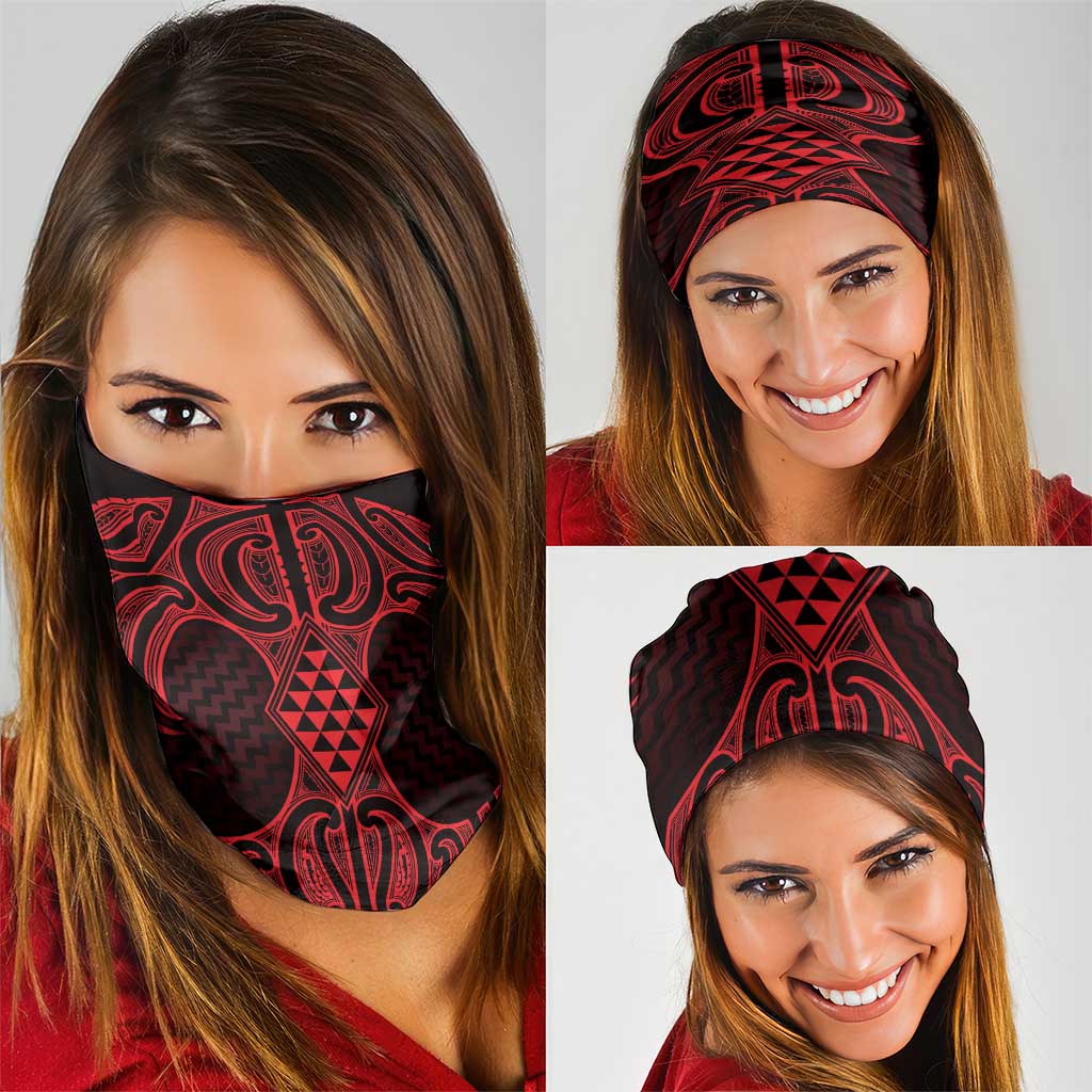 Whero Maori Ta Moko Poutama Art Neck Gaiter - Aussie Hoodie