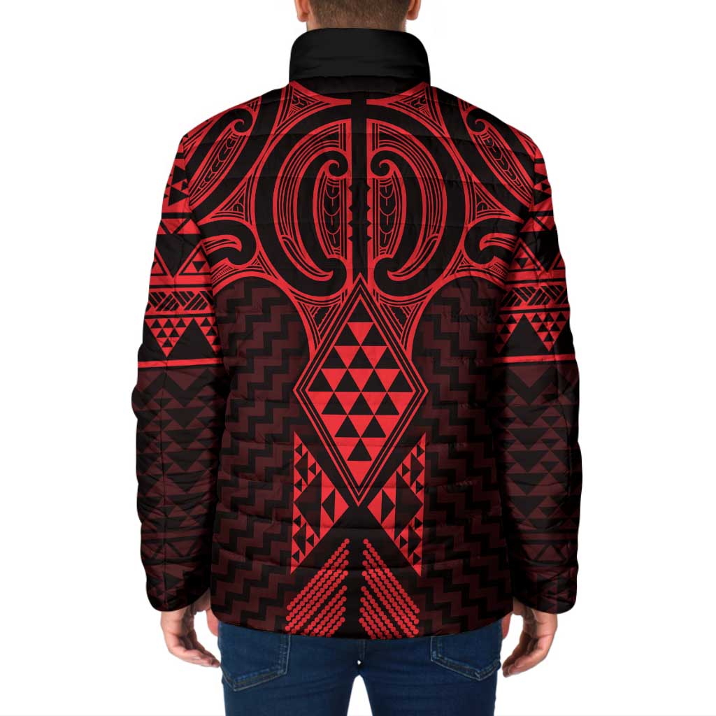 Whero Maori Ta Moko Poutama Art Padded Jacket - Aussie Hoodie