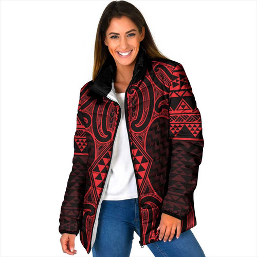 Whero Maori Ta Moko Poutama Art Padded Jacket - Aussie Hoodie
