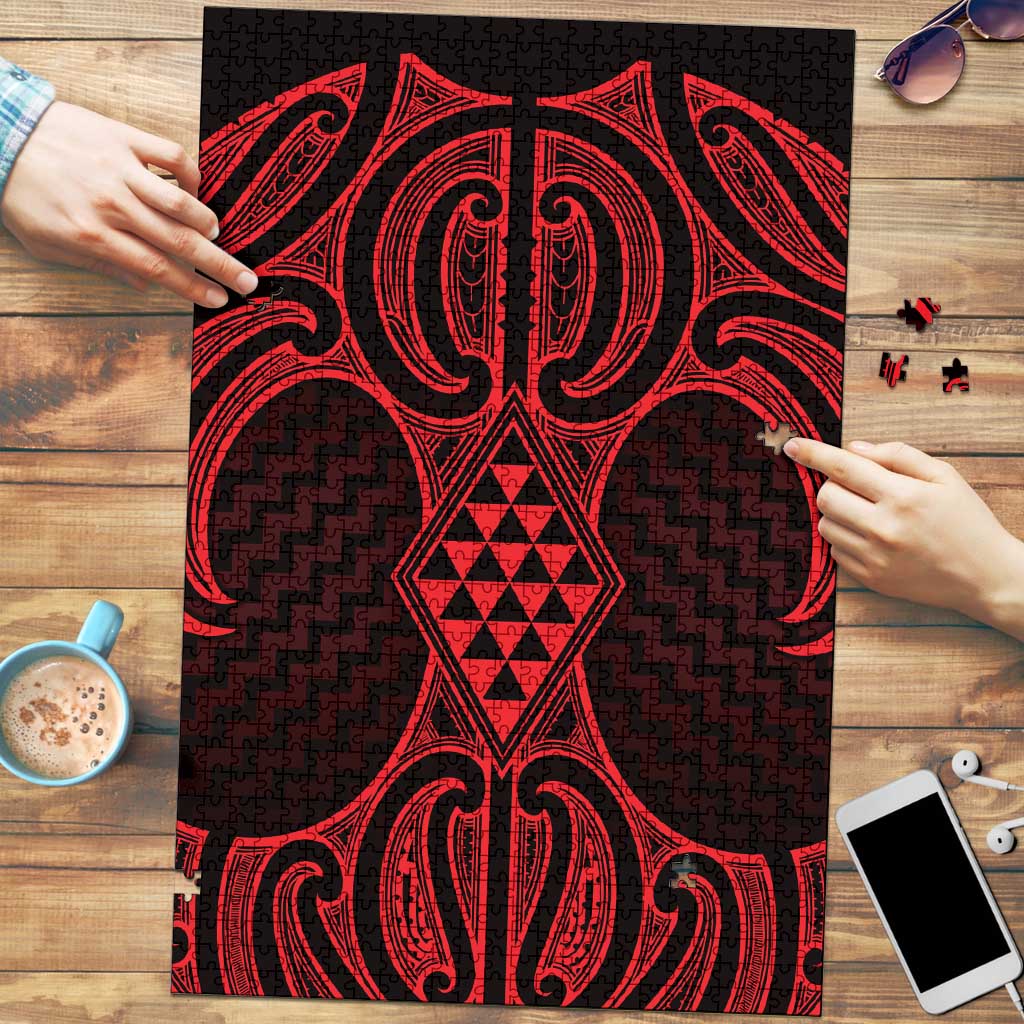 Whero Maori Ta Moko Poutama Art Puzzle - Aussie Hoodie