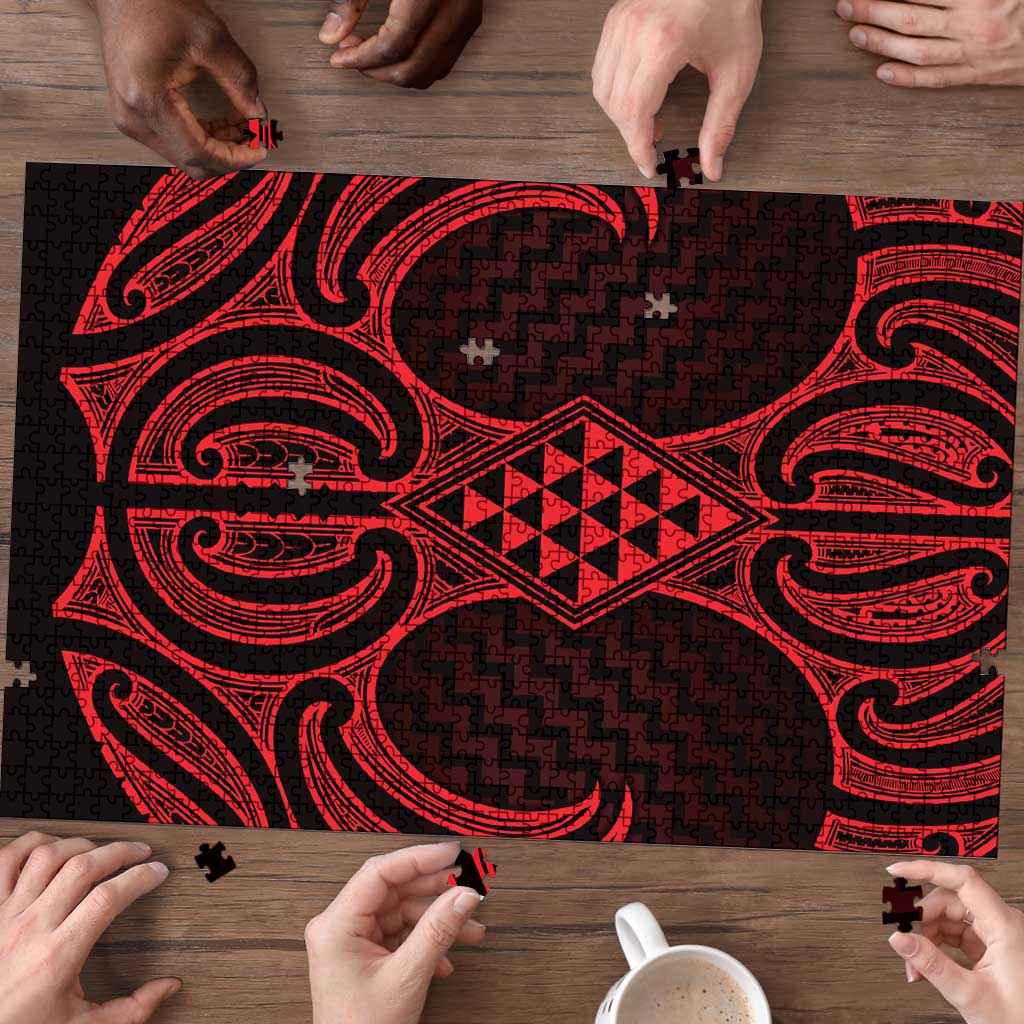 Whero Maori Ta Moko Poutama Art Puzzle - Aussie Hoodie