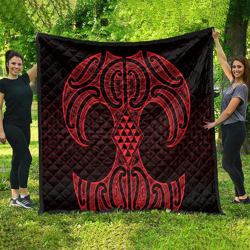 Whero Maori Ta Moko Poutama Art Quilt