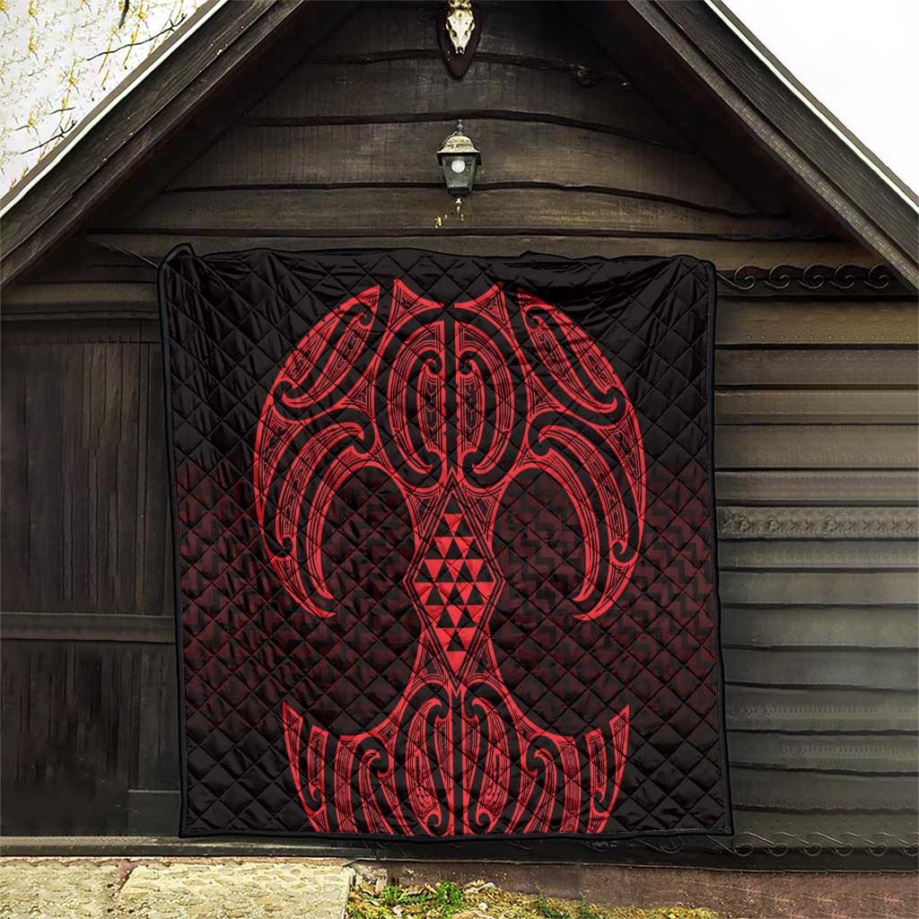 Whero Maori Ta Moko Poutama Art Quilt