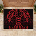 Whero Maori Ta Moko Poutama Art Rubber Doormat