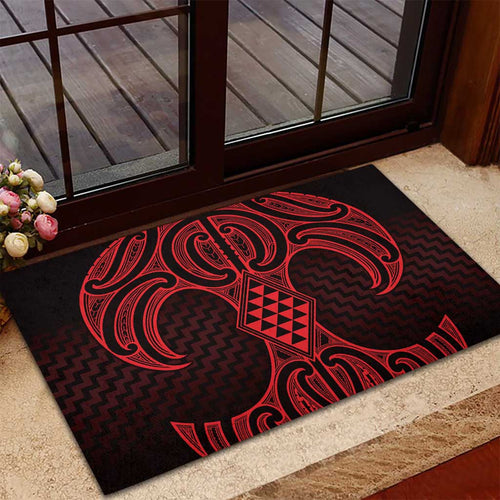 Whero Maori Ta Moko Poutama Art Rubber Doormat