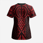 Whero Maori Ta Moko Poutama Art Scrub Top - Aussie Hoodie