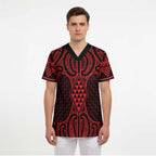 Whero Maori Ta Moko Poutama Art Scrub Top - Aussie Hoodie