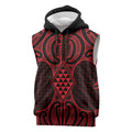 Whero Maori Ta Moko Poutama Art Sleeveless Hoodie - Aussie Hoodie