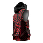 Whero Maori Ta Moko Poutama Art Sleeveless Hoodie - Aussie Hoodie