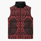 Whero Maori Ta Moko Poutama Art Sleeveless Puffer Jacket - Aussie Hoodie