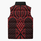 Whero Maori Ta Moko Poutama Art Sleeveless Puffer Jacket - Aussie Hoodie