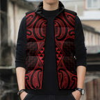 Whero Maori Ta Moko Poutama Art Sleeveless Puffer Jacket - Aussie Hoodie