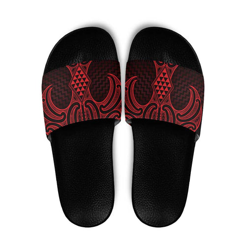 Whero Maori Ta Moko Poutama Art Slide Sandals - Aussie Hoodie