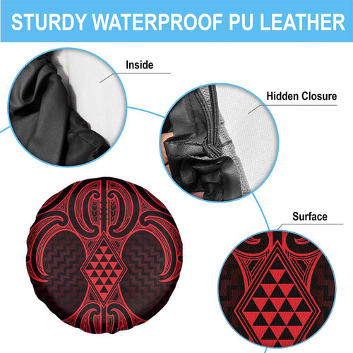 Whero Maori Ta Moko Poutama Art Spare Tire Cover