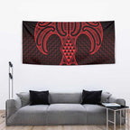 Whero Maori Ta Moko Poutama Art Tapestry