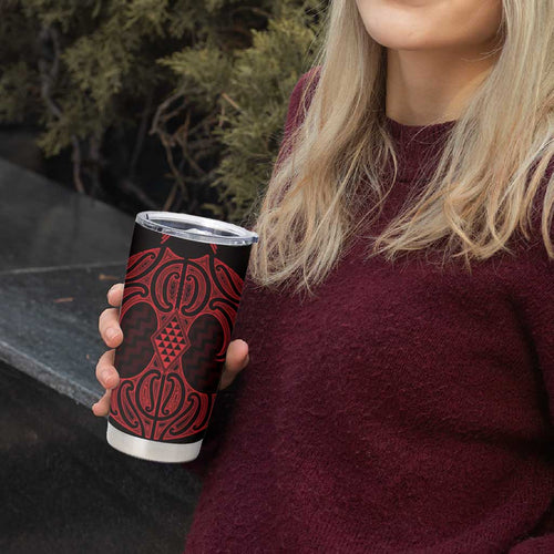 Whero Maori Ta Moko Poutama Art Tumbler Cup