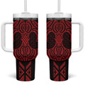 Whero Maori Ta Moko Poutama Art Tumbler With Handle