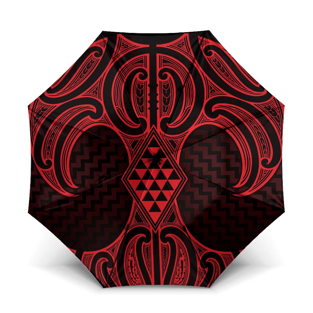 Whero Maori Ta Moko Poutama Art Umbrella - Aussie Hoodie