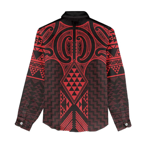 Whero Maori Ta Moko Poutama Art Women Casual Shirt