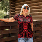 Whero Maori Ta Moko Poutama Art Women Polo Shirt