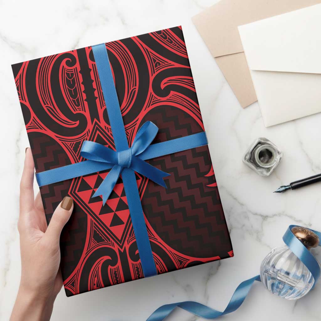 Whero Maori Ta Moko Poutama Art Wrapping Paper - Aussie Hoodie