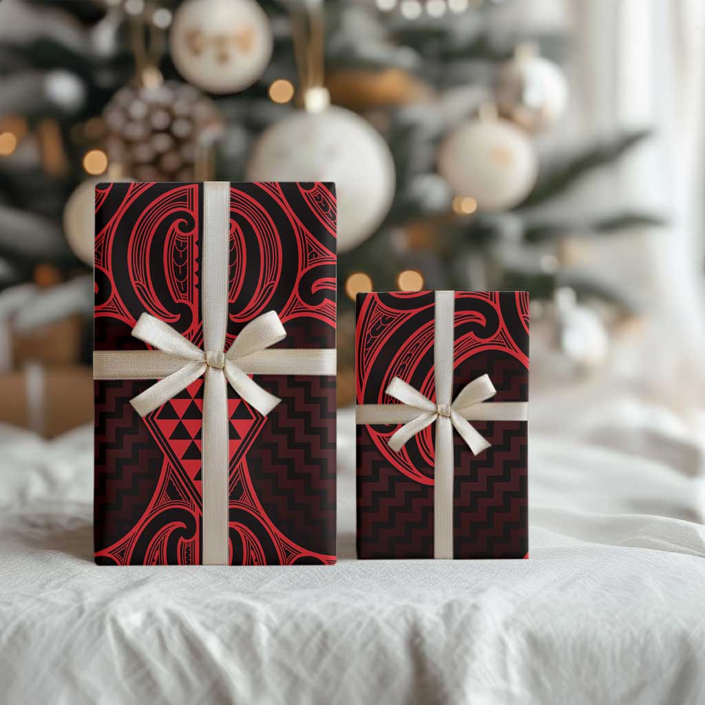 Whero Maori Ta Moko Poutama Art Wrapping Paper - Aussie Hoodie