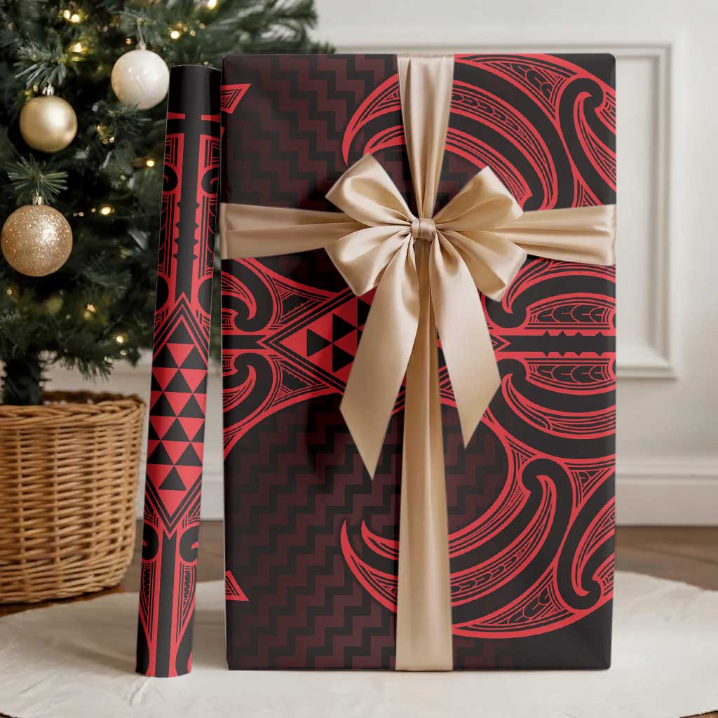 Whero Maori Ta Moko Poutama Art Wrapping Paper - Aussie Hoodie