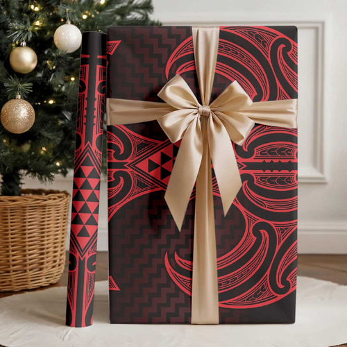 Whero Maori Ta Moko Poutama Art Wrapping Paper - Aussie Hoodie