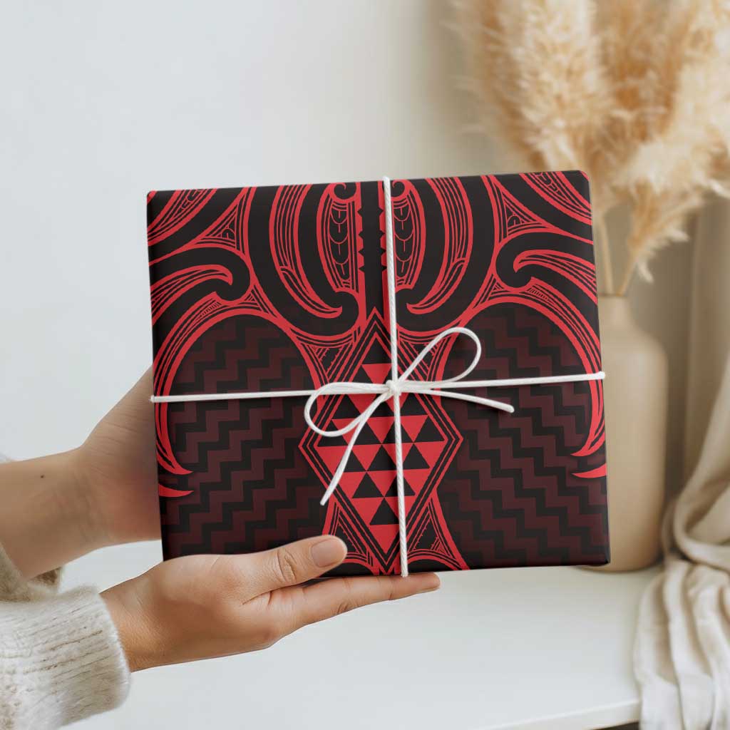 Whero Maori Ta Moko Poutama Art Wrapping Paper - Aussie Hoodie