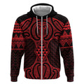 Whero Maori Ta Moko Poutama Art Zip Hoodie