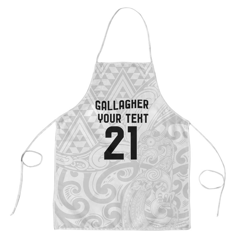 New Zealand Rangatira Custom Apron All White Niho Taniwha Maori Tribal - Aussie Hoodie