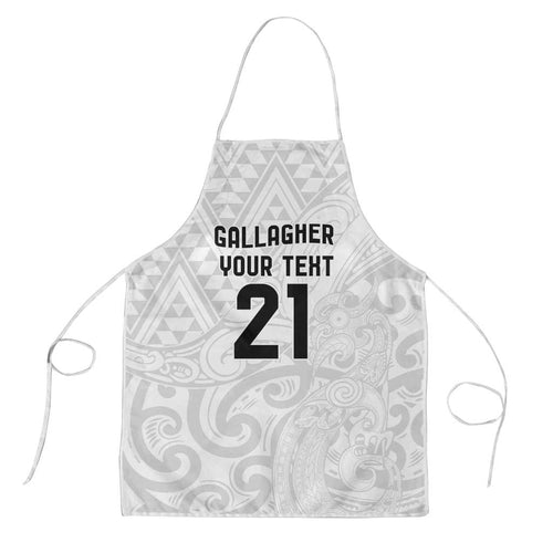New Zealand Rangatira Custom Apron All White Niho Taniwha Maori Tribal - Aussie Hoodie