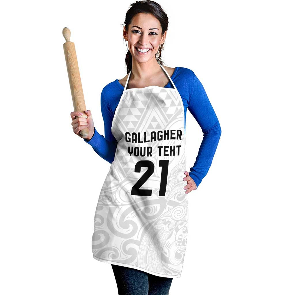 New Zealand Rangatira Custom Apron All White Niho Taniwha Maori Tribal - Aussie Hoodie
