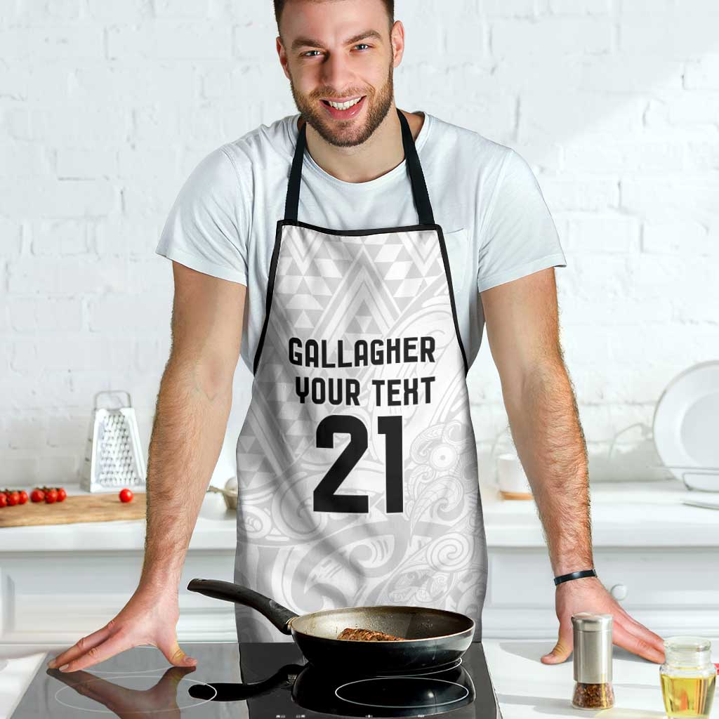 New Zealand Rangatira Custom Apron All White Niho Taniwha Maori Tribal - Aussie Hoodie