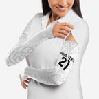 New Zealand Rangatira Custom Arm Sleeves All White Niho Taniwha Maori Tribal - Aussie Hoodie