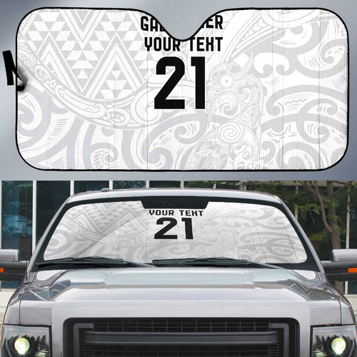 New Zealand Rangatira Custom Auto Sun Shade All White Niho Taniwha Maori Tribal - Aussie Hoodie