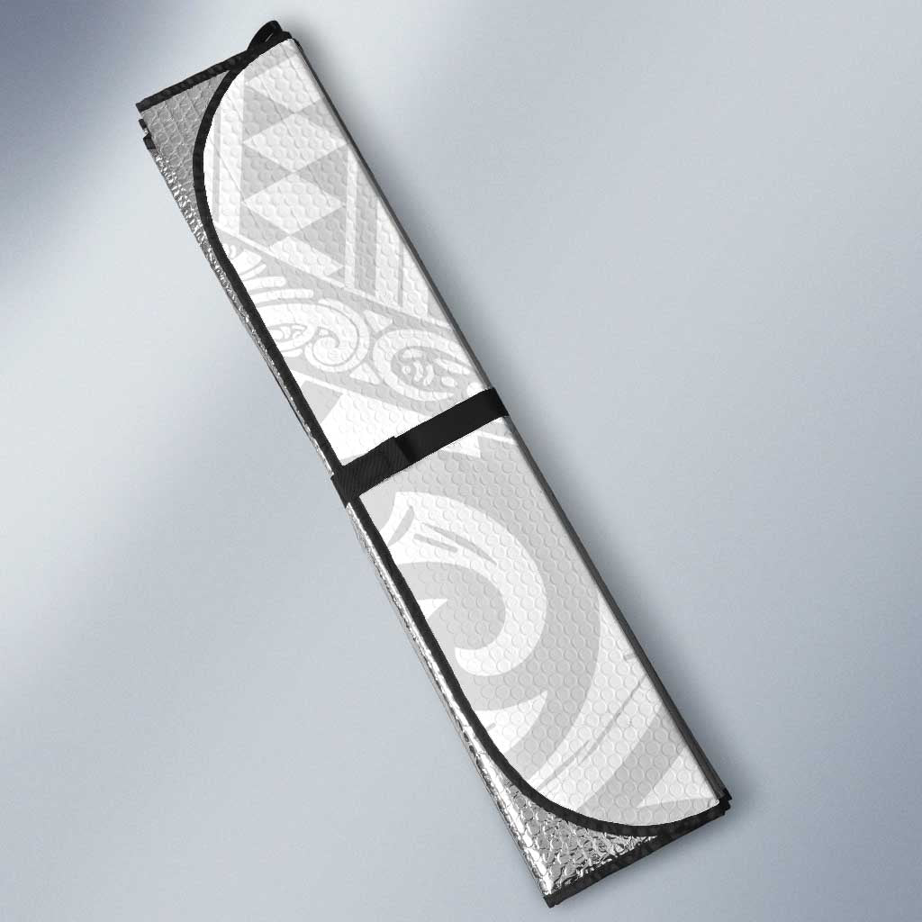 New Zealand Rangatira Custom Auto Sun Shade All White Niho Taniwha Maori Tribal - Aussie Hoodie