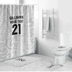 New Zealand Rangatira Custom Bathroom Set All White Niho Taniwha Maori Tribal - Aussie Hoodie
