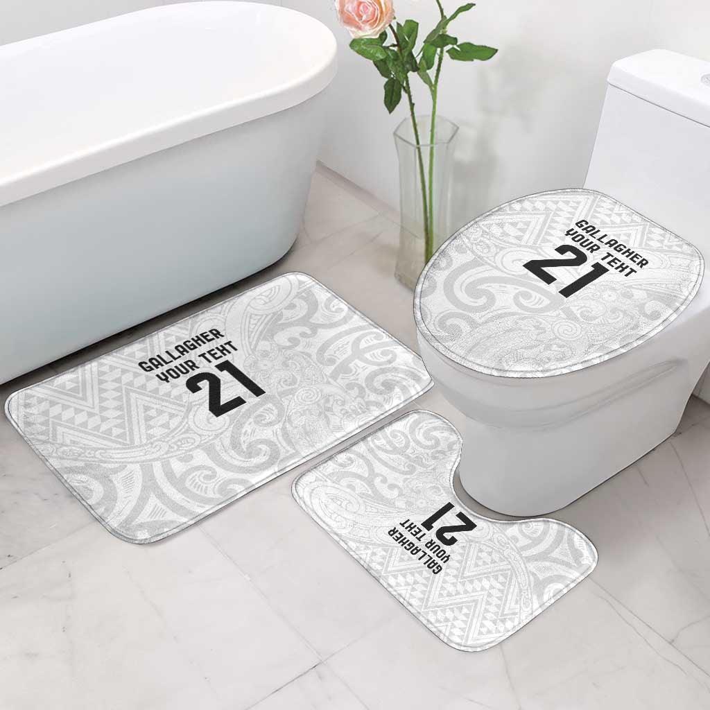 New Zealand Rangatira Custom Bathroom Set All White Niho Taniwha Maori Tribal - Aussie Hoodie