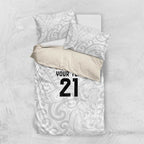 New Zealand Rangatira Custom Bedding Set All White Niho Taniwha Maori Tribal